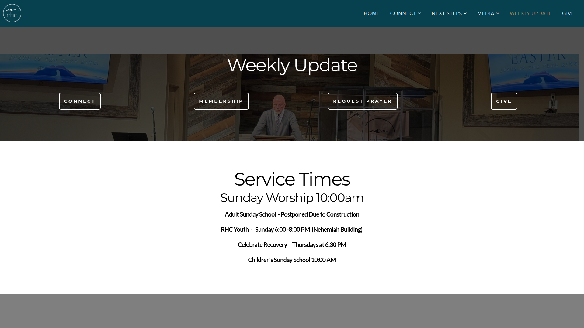Screenshot of Redemption Hills Weekly Update