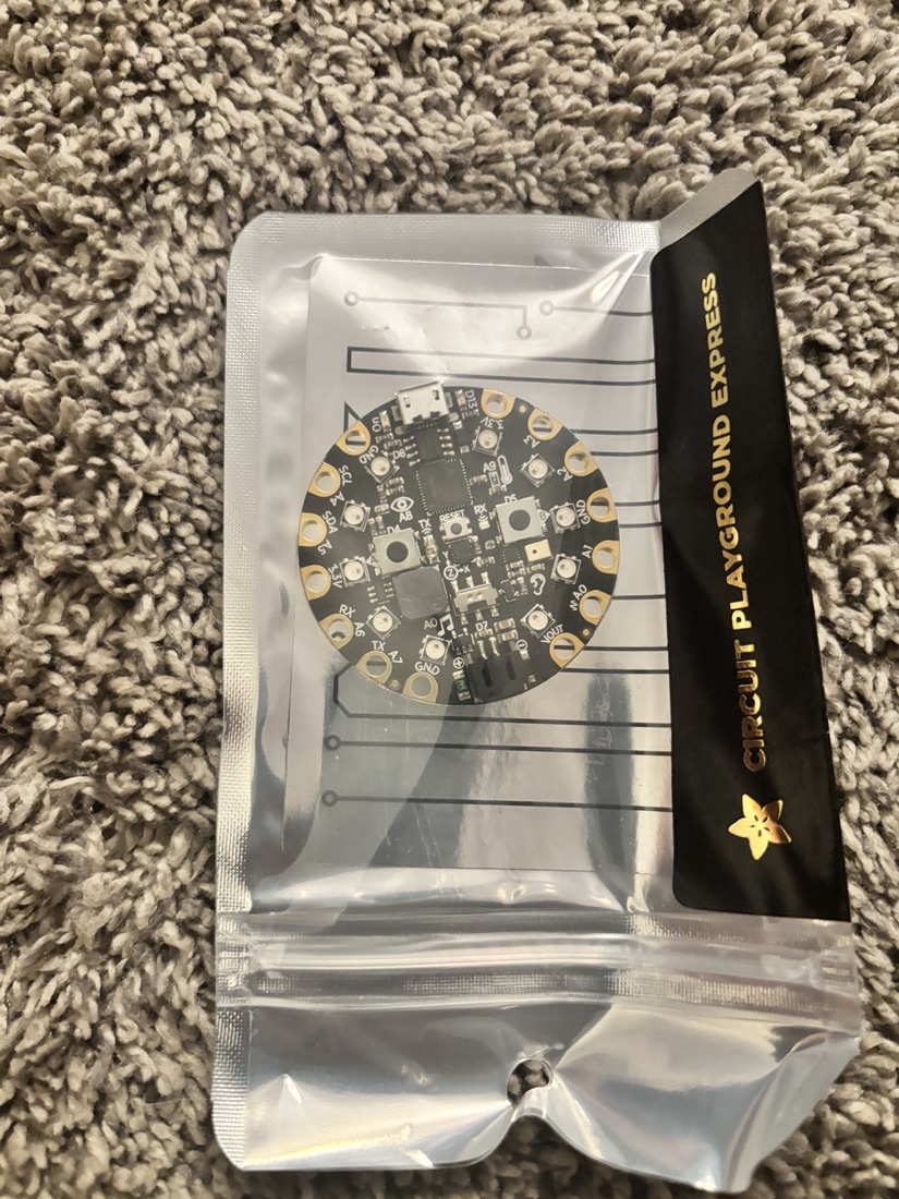 Circuit Playground Express board still in its original packaging